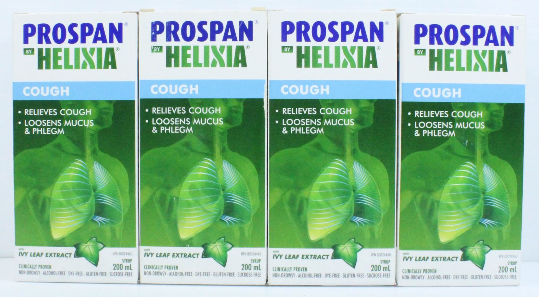 LOT OF 4 PROSPAN BY HELIXIA COUGH SYRUP WITH IVY LEAF EXTRACT - 200ML