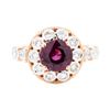 Image 2 : 3.01 ctw Round Mixed Rhodolite Garnet And Round Brilliant Cut Diamond Ring - 14K