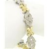 Image 4 : 14k Solid Two Tone Gold Diamond Drenched 3.29 ctw UNIQUE Alternating Link Bracel