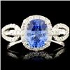 18K Gold 1.63ct Sapphire & 0.45ctw Diamond Ring