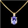 14K Gold 1.17ct Tanzanite & 0.03ctw Diamond Pendan