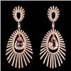 14K Gold 6.79ctw Morganite & 3.55ctw Diamond Earri