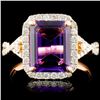 14K Gold 2.29ct Amethyst & 0.50ctw Diamond Ring