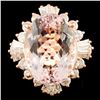 14K Gold 15.10ct Morganite & 2.18ctw Diamond Ring