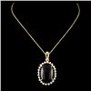 14K Gold Onyx & 0.41ctw Diamond Pendant