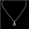 Image 2 : 14K Gold 0.51ct Ruby & 0.18ctw Diamond Pendant