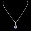 Image 1 : 14K Gold 0.68ct Tanzanite & 0.22ctw Diamond Pendan