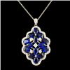 18K Gold 7.10ct Kyanite & 0.86ctw Diamond Pendant