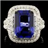 18K Gold 8.13ct Tanzanite & 1.58ctw Diamond Ring