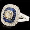 Image 2 : 14K Gold 1.14ct Sapphire & 1.82ctw Diamond Ring
