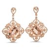 14K Gold 16.00ct Morganite & 1.45ct Diamond Earrin