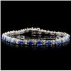 14K White Gold 9.87ct Sapphire & 0.92ct Diamond Br