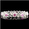 Image 2 : 18K Gold 8.09ctw Spinel & 1.40ctw Diamond Bracelet