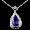 18K White Gold 11.38ct Tanzanite & 5.09ct Diamond