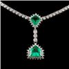 18K White Gold 1.93ct Emerald & 5.09ct Diamond Nec