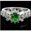 18K White Gold .57ct Tsavorite & 0.71ct Diamond Ri
