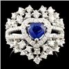 18K Gold 0.83ct Sapphire & 1.02ctw Diamond Ring