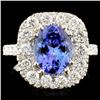 14K Gold 2.16ct Tanzanite & 1.71ctw Diamond Ring