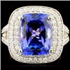 18K Gold 5.48ct Tanzanite & 1.09ctw Diamond Ring