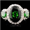 18K Gold 6.55ct Tsavorite & 2.72ctw Diamond Ring