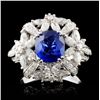 18K White Gold 2.01ct Sapphire & 1.77ct Diamond Ri