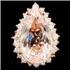 14K Gold 11.27ct Morganite & 1.18ctw Diamond Ring