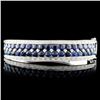 14K Gold 10.41ct Sapphire & 0.79ctw Diamond Bangle