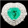 18K Gold 2.23ct Emerald & 1.79ctw Diamond Ring