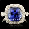 14K Gold 3.55ct Tanzanite & 0.42ctw Diamond Ring