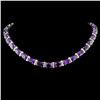 14K Gold 61.00ctw Amethyst & 2.63ctw Diam Necklace