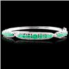 14K Gold 2.60ctw Emerald & 0.63ctw Diamond Bangle