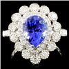 18K Gold 1.95ct Tanzanite & 0.87ctw Diamond Ring