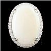 18K Gold 22.53ct Opal & 1.68ctw Diamond Ring