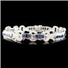14K Gold 7.82ct Sapphire & 1.30ctw Diamond Bracele