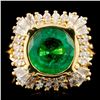 18K Gold 3.17ct Emerald & 1.14ctw Diamond Ring