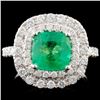 18K Gold 2.06ct Emerald & 0.91ctw Diamond Ring
