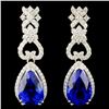 14K Gold 5.23ct Tanzanite & 2.26ctw Diamond Earrin
