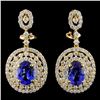 18K Gold 4.14ctw Tanzanite & 2.76ctw Diamond Earri