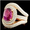 Image 2 : 18K Gold 3.91ct Sapphire & 2.06ctw Diamond Ring