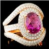 Image 3 : 18K Gold 3.91ct Sapphire & 2.06ctw Diamond Ring