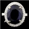 14K Gold 8.47ct Sapphire & 0.69ctw Diamond Ring