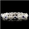 14K Gold 3.34ct Sapphire & 2.11ctw Diamond Bracele