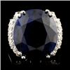 14K Gold 22.00ct Sapphire & 0.65ctw Diamond Ring