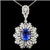 18K Gold 2.31ct Tanzanite & 1.87ctw Diamond Pendan
