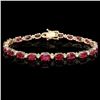 14k Gold 17.00ct Ruby & 0.70ct Diamond Bracelet