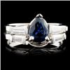 14K Gold 0.65ct Sapphire & 0.56ctw Diamond Ring