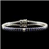14K Gold 4.02ct Sapphire & 0.29ctw Diamond Bracele