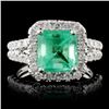 18K White Gold 2.50ct Emerald & 1.03ct Diamond Rin
