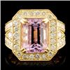 14K Gold 6.80ct Kunzite & 1.72ctw Diamond Ring
