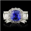 18K White Gold 3.10ct Sapphire & 1.18ct Diamond Ri
